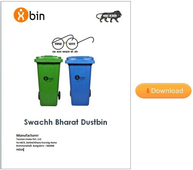 Download Swachh Bharat Dustbin Manufacturers Brochure & Catalogue PDF